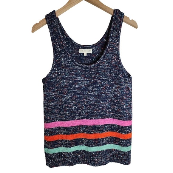 Lou & Grey Tops - Loft Lou & Grey Tank Women's Large Knit Sweater Sleeveless‎ Top Stripemarl